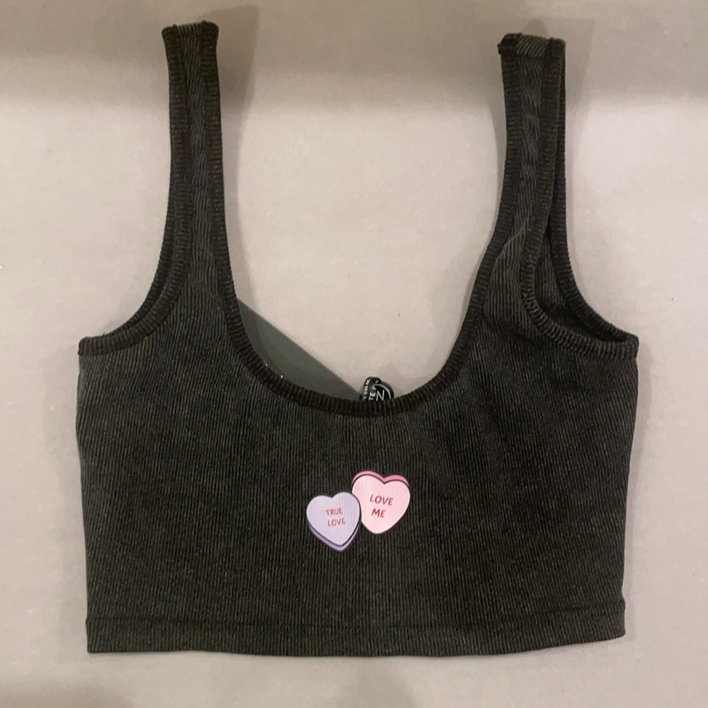 White fox your crush crop top